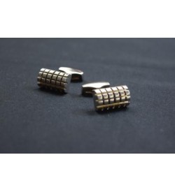 Neutral Grid Steel Cufflinks