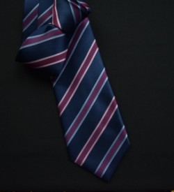 Blue with Pink/Purple Stripe Tie