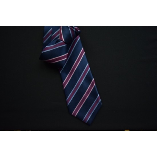 Blue with Pink/Purple Stripe Tie