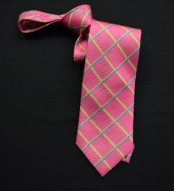 Bright Pink Checkered Tie