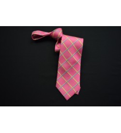 Bright Pink Checkered Tie