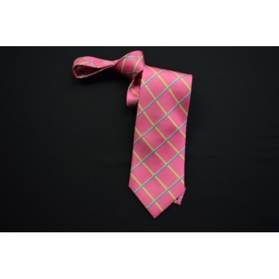 Bright Pink Checkered Tie