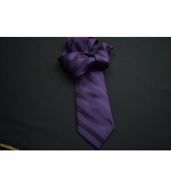 Dark Purple Self Stripe Tie