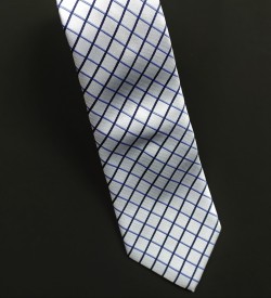 Grey w/ Navy Checks Tie