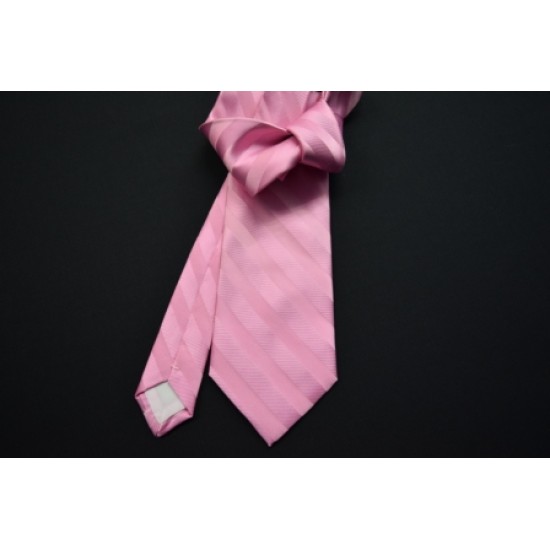 Pink Self Stripe Tie