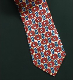 Red & Blue Patterned Tie