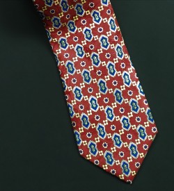 Red & Blue Patterned Tie