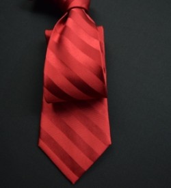 Red Self Stripe Tie