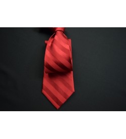 Red Self Stripe Tie