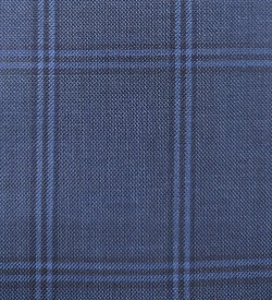 180's Wool & Cashmere - Medium Blue Check