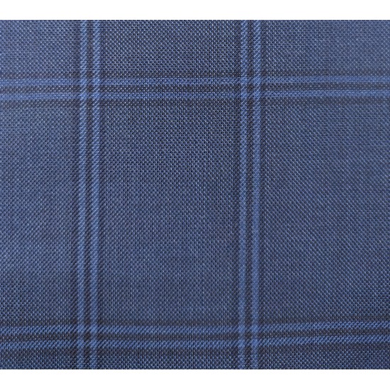 180's Wool & Cashmere - Medium Blue Check