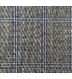 180's Wool & Cashmere - Medium Grey w/ Blue Check