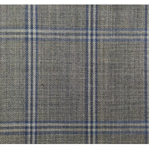 180's Wool & Cashmere - Medium Grey w/ Blue Check