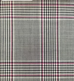 180's Wool & Cashmere - Light Grey w/ Pink Check