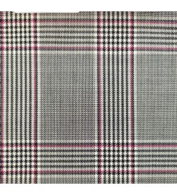 180's Wool & Cashmere - Light Grey w/ Pink Check