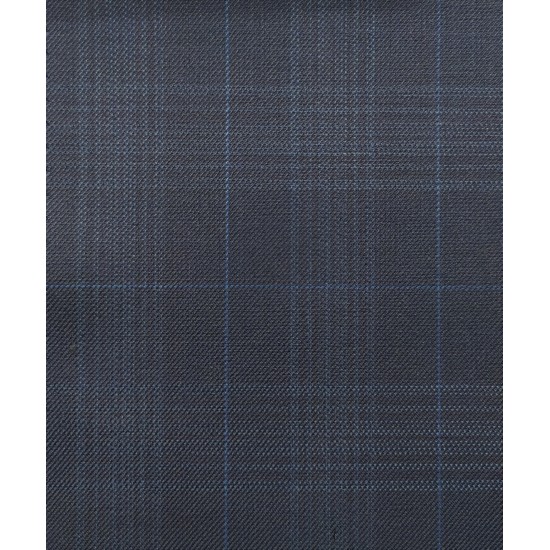 180's Wool & Cashmere - Dark Blue Check