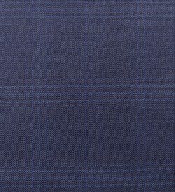 180's Wool & Cashmere - Dark Blue Check