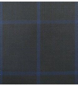 180's Wool & Cashmere - Dark Blue Windowpane Check