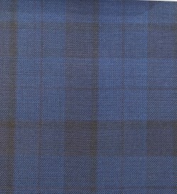 180's Wool & Cashmere - Dark Blue Check