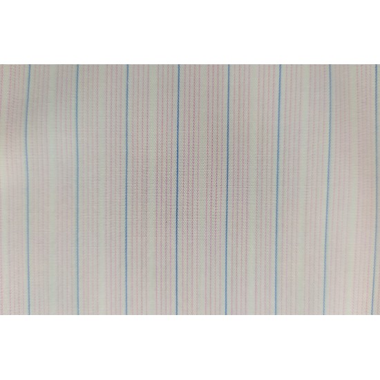 100% Cotton - Pink w/ Blue Stripe