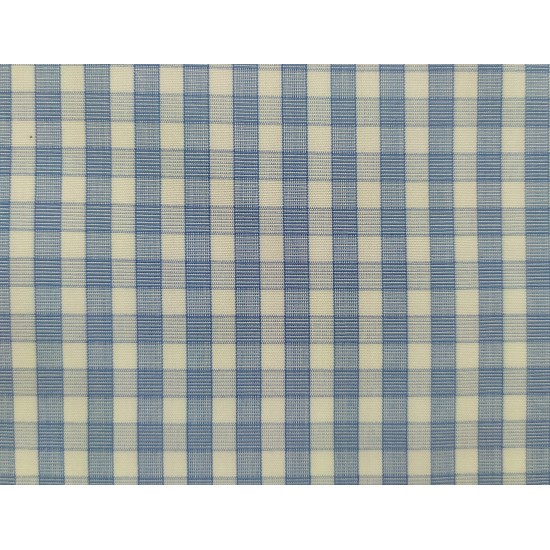 100% Cotton - Light Blue Check