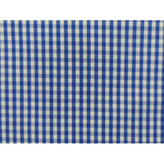 100% Cotton - Medium Blue Gingham