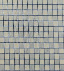 100% Cotton - Blue Grid Check