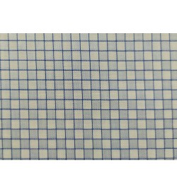 100% Cotton - Blue Grid Check