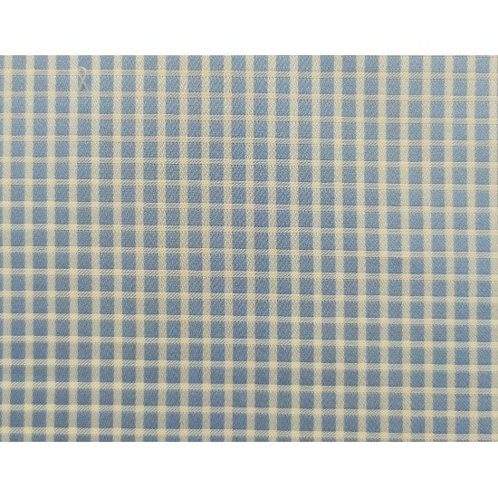 100% Cotton - Light Blue Check