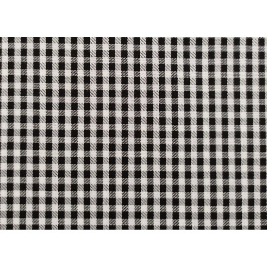 100% Cotton - Black/White Check