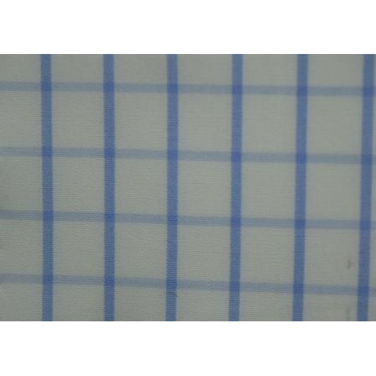 100% Cotton Check - Light Blue