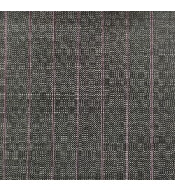 150's Wool & Cashmere - Dark Grey w/ Pink Stripe