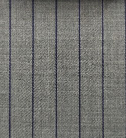 150's Wool & Cashmere - Light Grey w/ Navy Stripe