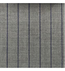 150's Wool & Cashmere - Light Grey w/ Navy Stripe