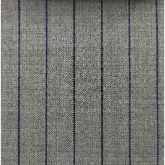 150's Wool & Cashmere - Light Grey w/ Navy Stripe