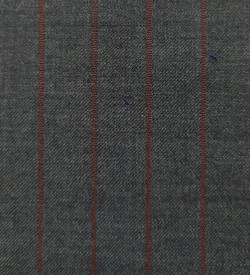 150's Wool & Cashmere - Dark Grey w/ Maroon Stripe