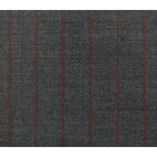 150's Wool & Cashmere - Dark Grey w/ Maroon Stripe