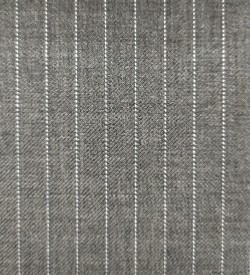 150's Wool & Cashmere - Light Grey Pinstripe