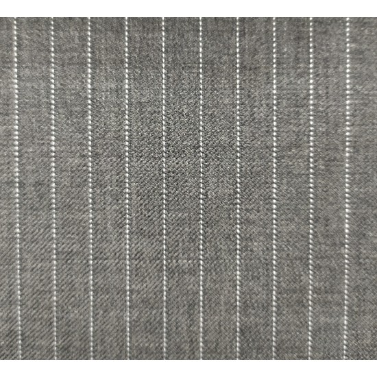 150's Wool & Cashmere - Light Grey Pinstripe