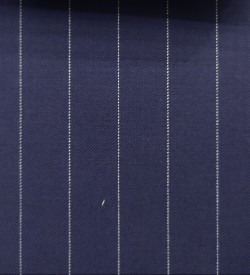 150's Wool & Cashmere - Dark Blue Pinstripe