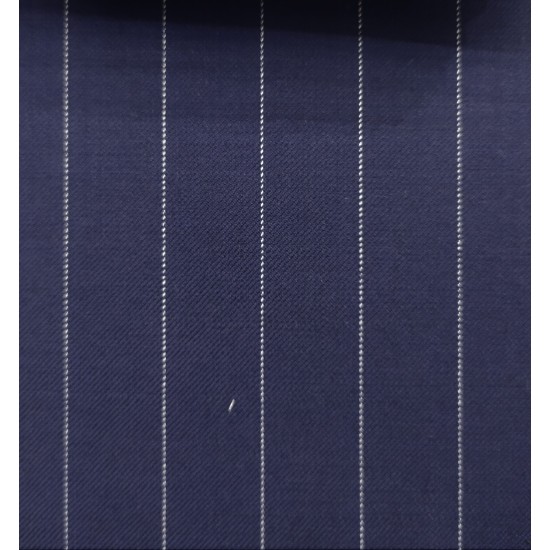 150's Wool & Cashmere - Dark Blue Pinstripe