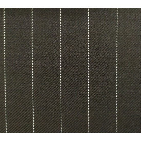 150's Wool & Cashmere - Black Pinstripe