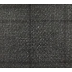 150'S Wool & Cashmere - Dark Grey w/ Black Windowpane