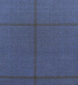 150's Wool & Cashmere - Royal Blue w/Black Windowpane