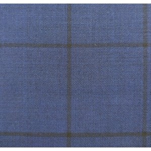 150's Wool & Cashmere - Royal Blue w/Black Windowpane