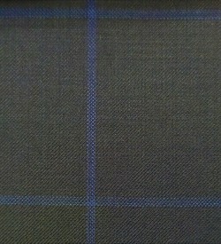 150's Wool & Cashmere - Black w/ Blue Windowpane