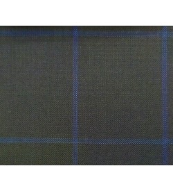 150's Wool & Cashmere - Black w/ Blue Windowpane