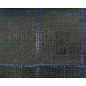 150's Wool & Cashmere - Black w/ Blue Windowpane
