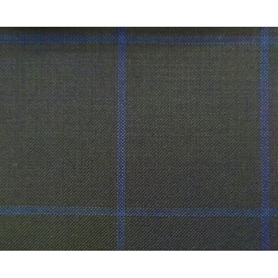 150's Wool & Cashmere - Black w/ Blue Windowpane