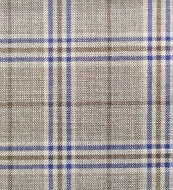 150's Wool & Cashmere - Light Grey w/ Blue Check